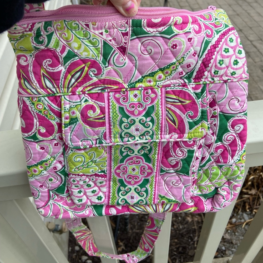 Vera Bradley Pinwheel Pink Crossbody Bag. Good condition! Very clean exterior.